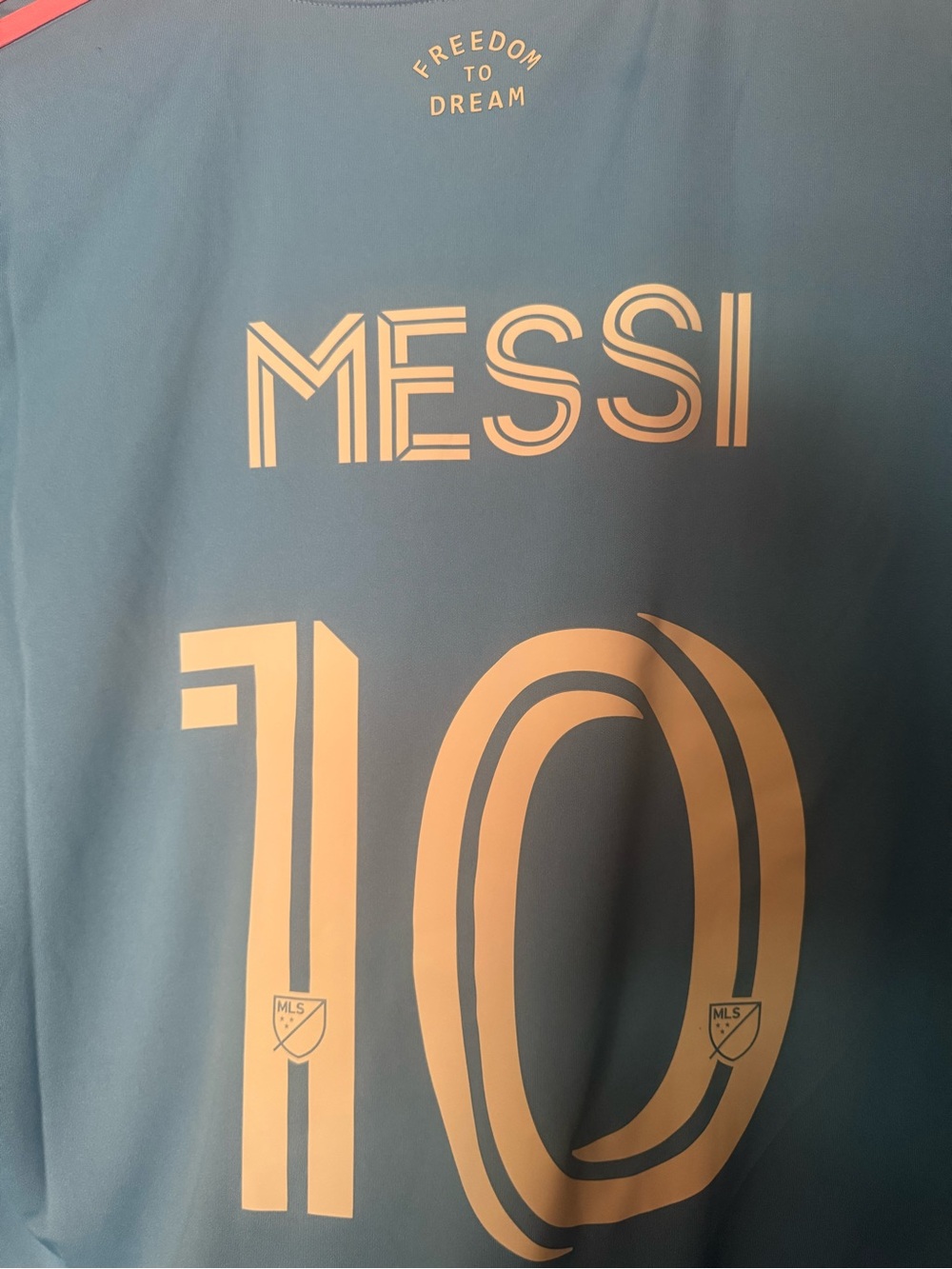 adidas Light Blue Miami Soccer Jersey with Pink & White Collar